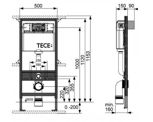 Инсталляция Tece с унитазом AM.PM Awe C111738WH, сиденье микролифт, комплект   К400600/C111738WH/C117852WH