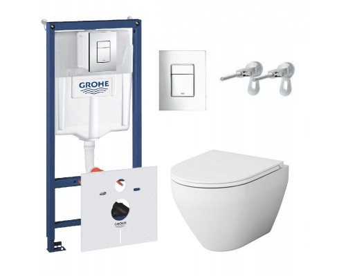 Инсталляция Grohe с безободковым унитазом AM.PM Spirit FlashClean C701700WH, с сиденьем микролифт, комплект