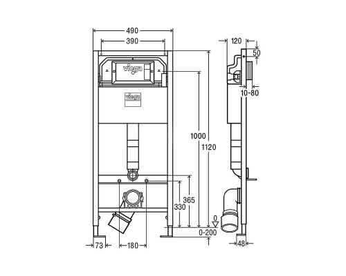 Инсталляция Viega с безободковым унитазом Duravit Starck 3 Rimless 45270900A1, сиденье микролифт, комплект