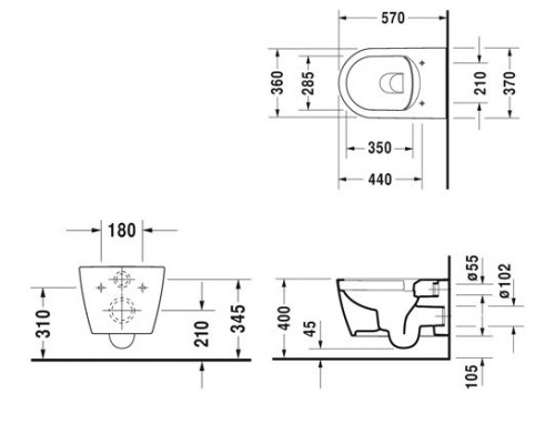 Инсталляция Geberit с безободковым унитазом Duravit Me by Starck Rimless 45290900A1, сиденье микролифт клавиша хром, комплект   198714