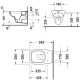 Подвесной унитаз Duravit D-code 45351900A1 (25350900002)  с вертикальным смывом + 0067310000 D-Code крышка-сиденье, петли - нерж.сталь