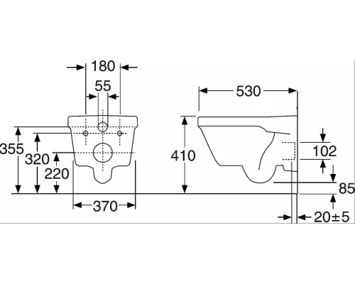 Инсталляция Grohe с безободковым унитазом Gustavsberg Hygienic Flush 5G84HR01, сиденье микролифт, комплект   399579