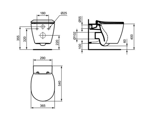 Подвесной унитаз Ideal Standard Connect AquaBlade E047901, безободковый