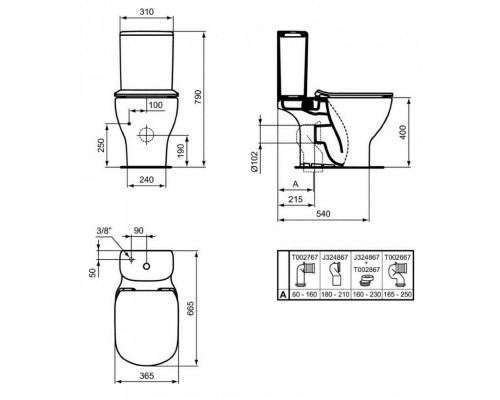 Напольный унитаз Ideal Standard Tesi Silk White AquaBlade, белый матовый, без сиденья, T0087V1/T3568V1