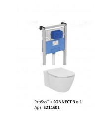 Инсталляция Ideal Standard ProSys E211601 с унитазом Connect AquaBlade E047901, сиденье микролифт, комплект