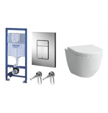 Инсталляция Grohe с безободковым унитазом Laufen Pro Rimless 8209650000001, сиденье микролифт, комплект