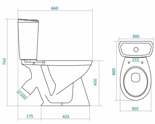 Напольный унитаз Santek Бриз 1.WH20.2.569 (wh202569) крышка стандарт