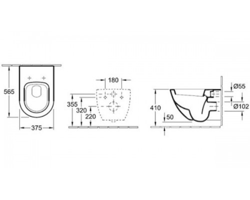 Инсталляция Am.Pm с унитазом Villeroy&Boch Subway 6600 1001, сиденье микролифт клавиша хром, комплект