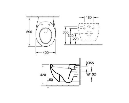 Подвесной унитаз Villeroy&Boch Aveo 6612 10R2, ярко-белый