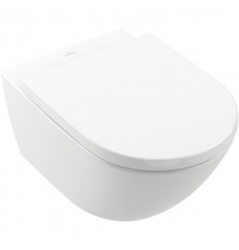 Подвесной унитаз Villeroy&Boch Subway 3.0 с сиденьем QuickRelease и Soft-Closing, 4670TSR1, альпийский белый, CeramicPlus