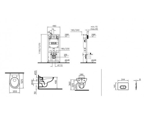 Инсталляция с унитазом Normus 9773B003-7202, сиденье стандарт (комплект)