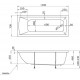 Ванна 1MarKa MODERN, прямоугольная, 120 х 70 см (01мод1270)