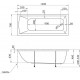 Ванна 1MarKa MODERN, прямоугольная, 140 х 70 см (01мод1470)