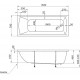 Ванна 1MarKa MODERN, прямоугольная, 150 х 70 см (01мод1570)