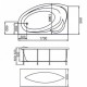 Ванна 1MarKa JULIANNA, асимметричная, левая/правая, 170 х 100 см