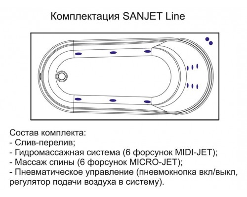 Ванна гидромассажная Am.Pm Spirit 150 х 70 см W72A-150-070W-A2,line