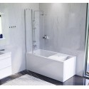 Акриловая ванна Am.Pm Gem 150 x 70 см, с каркасом, шторкой, душевым гарнитуром и смесителем (W90ASET-150D3W5)