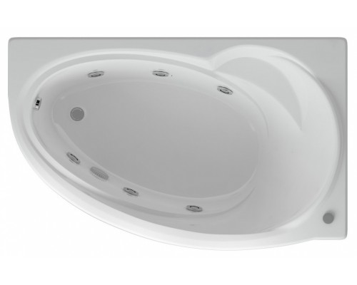 Ванна гидромассажная акриловая Aquatek Бетта 170 x 97 см, с гидромассажем standard (пневмоуправление), с фронтальным экраном+спинной массаж 6 форсунок