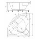 Ванна акриловая Aquatek Сириус 164 x 164 см с фронтальным экраном, вклеенный каркас, белая, SIR164-0000002