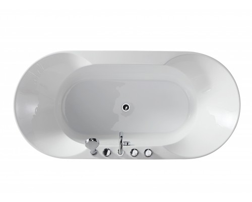 Ванна акриловая Bolu BL-326S/150, 150 x 80 см, слив-перелив в комплекте, белый