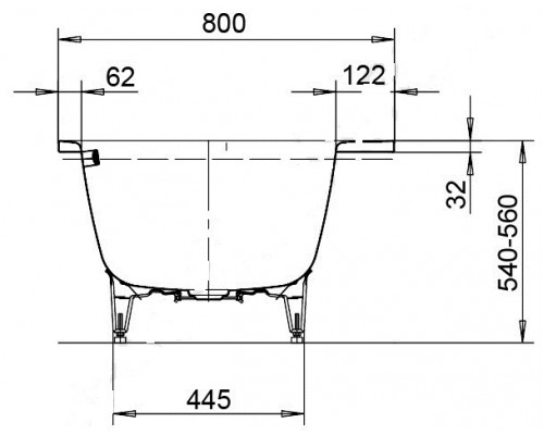 Стальная ванна Kaldewei Asymmetric Duo мод. 740, 170 х 80 х 42 см, без покрытия, 2740.0001.0001