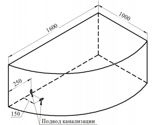 Ванна акриловая Vannesa Модерна 160 100 (Moderna) L/R