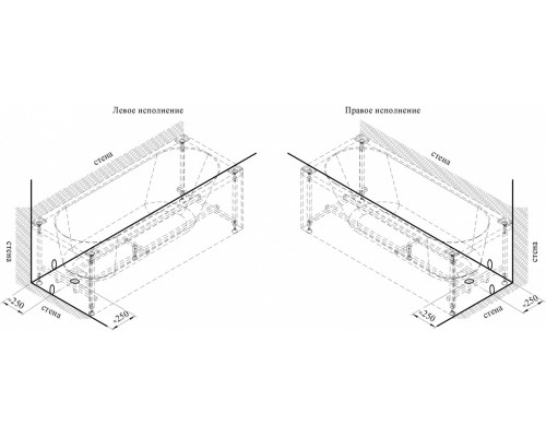 Акриловая ванна Радомир Vannesa Виктория, 180x70 см, с фронтальной панелью и каркасом, 2-78-0-0-1-243Р