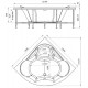 Акриловая ванна Радомир Vannesa Сандра 149x149 см, с фронтальной панелью и каркасом, 2-78-0-0-1-221