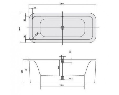 Акриловая ванна Villeroy&Boch Loop&Friends 180 x 80 см UBA180LFS7PDV-01