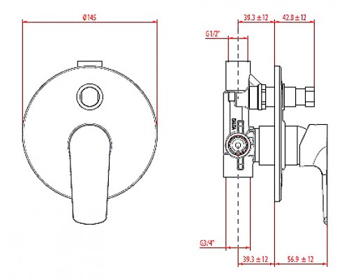 Смеситель Gattoni H2Omix 3034C0cr для ванны/душа