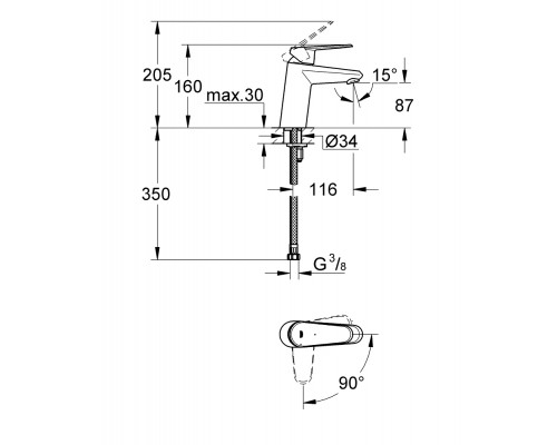 Смеситель Grohe Eurodisc Cosmopolitan 2338220E для раковины