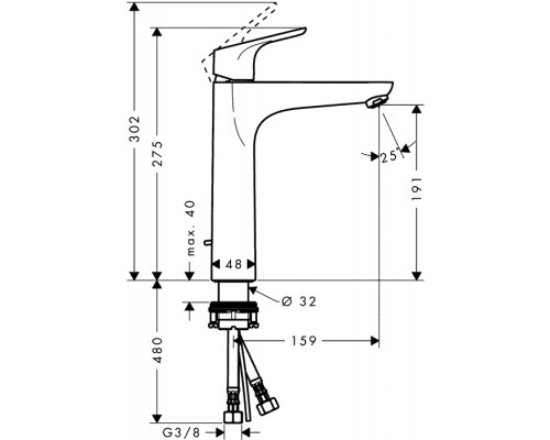 Смеситель Hansgrohe Focus 31608000 для раковины Е2