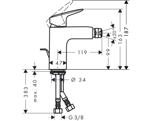 Смеситель для биде Hansgrohe Logis 71200000