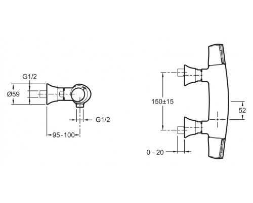 Смеситель Jacob Delafon Symbol E71683 для душа термостатический