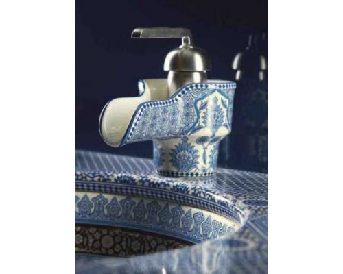 Смеситель Kohler Marrakesh K-11000-BU-96 для раковины, синий/белый