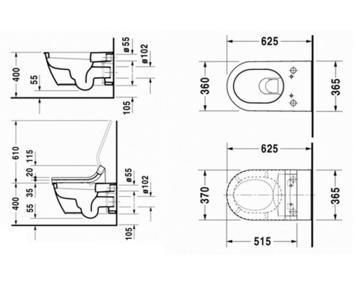 Электронный унитаз Duravit Darling New 2544590000 подвесной, крышка сиденье с функцией биде