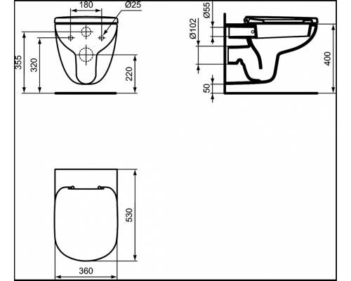 Подвесной унитаз Ideal Standard Tempo T331101