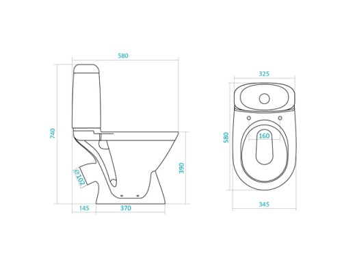 Напольный унитаз Santek Римини 1.WH30.2.130 крышка стандарт