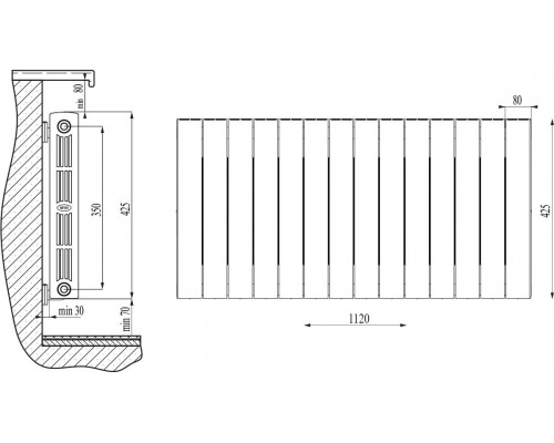 Радиатор биметаллический Rifar SUPReMO 350 14 секций