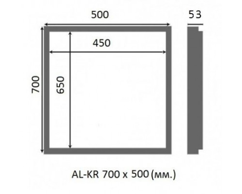 Сантехнический люк Люкер AL-KR, ширина 50 см, высота 70 см, под плитку