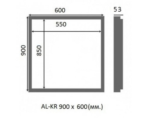 Сантехнический люк Люкер AL-KR, ширина 60 см, высота 90 см, под плитку