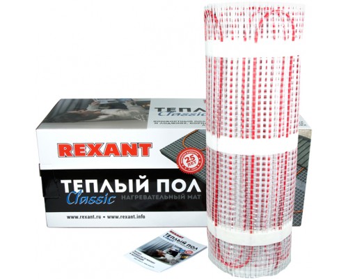 Теплый пол Rexant Classic RNX-12,0-1800: площадь обогрева 12 кв.м., мощность 1800 Вт