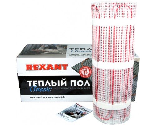 Теплый пол Rexant Classic RNX -5,0-750: площадь обогрева 5 кв.м., мощность 750 Вт