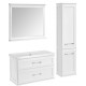 Комплект мебели для ванной ASB-Woodline Венеция 100 (Белый Патина Серебро)