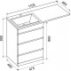 Тумба Emmy ДЖЕРСИ к умывальнику Камилла 1100 над стиральной машиной, 3 ящика
