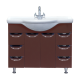Тумба под раковину Misty Жасмин 105 с 6-ю ящиками коричневая эмаль П-Жас01105-1416Я