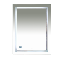 Зеркало Misty 2 Неон - Зеркало LED600х800 сенсор на зеркале + часы (двойная подсветка)