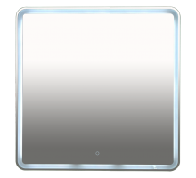 Зеркало Misty 3 Неон - Зеркало LED800х800 сенсор на зеркале(с круглыми углами) П-Нео080080-3ПРСНЗКУ
