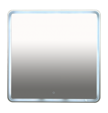 Зеркало Misty 3 Неон - Зеркало LED800х800 сенсор на зеркале(с круглыми углами) П-Нео080080-3ПРСНЗКУ