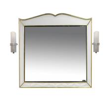 Зеркало Misty Анжелика - 100 Зеркало белое сусальное золотосо светильниками Л-Анж02100-391Св